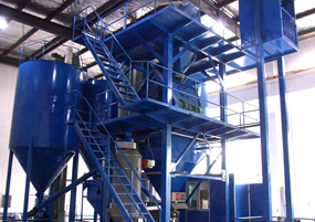 Analysis of performance characteristics of dry powder production line